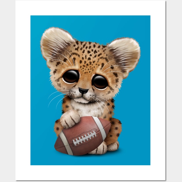 Leopard Cub Playing With Football Wall Art by jeffbartels